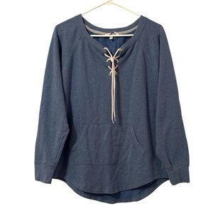 Victoria Secret Blue Lace Up Athletic Sweatshirt